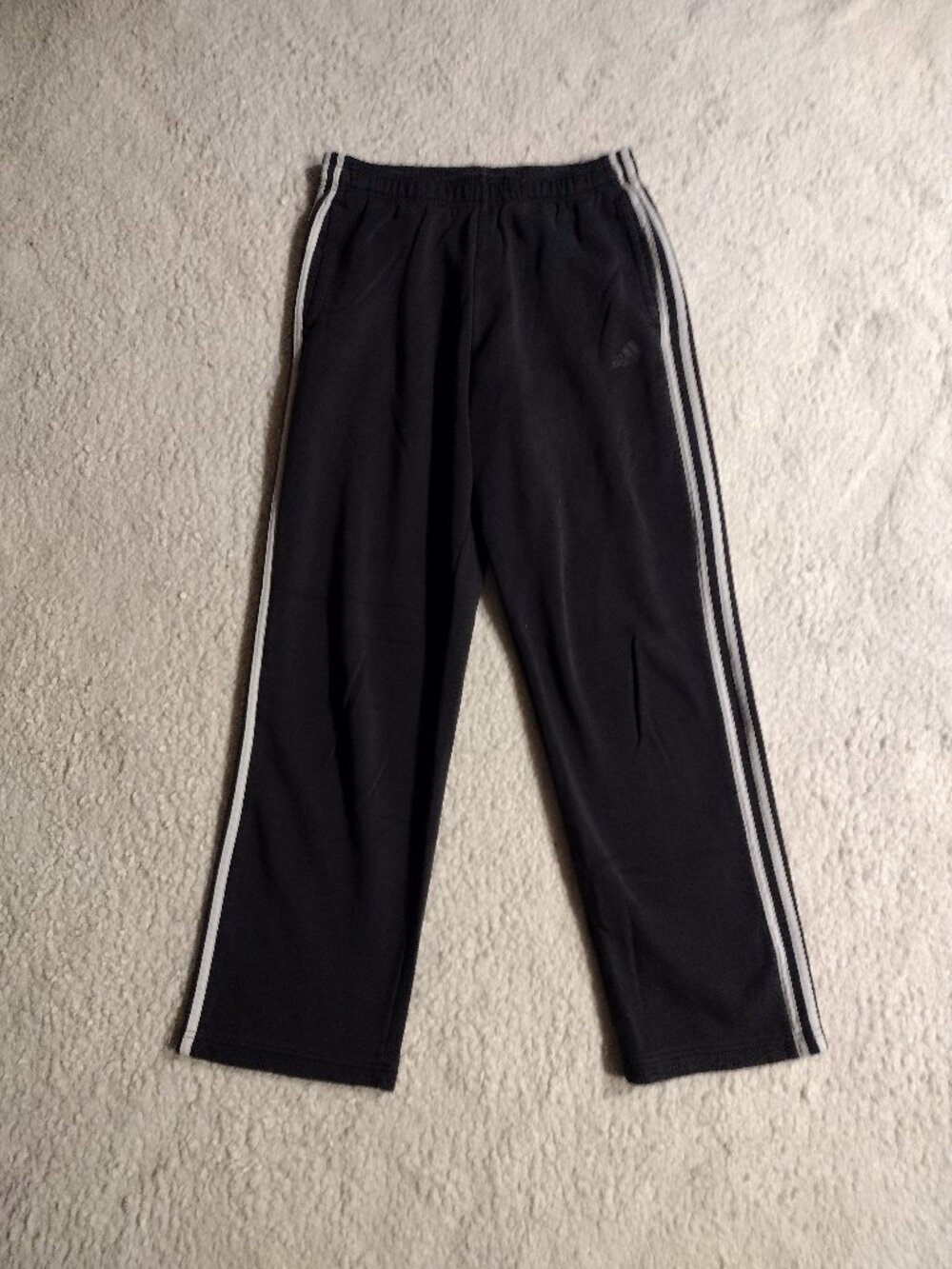 Adidas Size Medium Sweatpants Black White Tracksuit Bottoms Baggy Relaxed